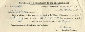 Certificate of appointment Certificate of appointment
