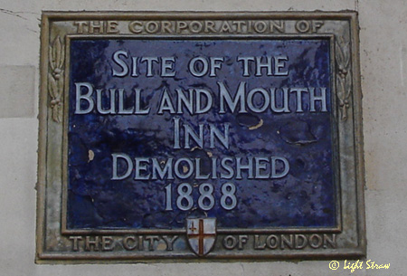 Site of The Bull and Mouth Inn demolished 1888