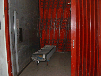 Inside the goods lift, 5 ton max load. Inside the goods lift, 5 ton max load.