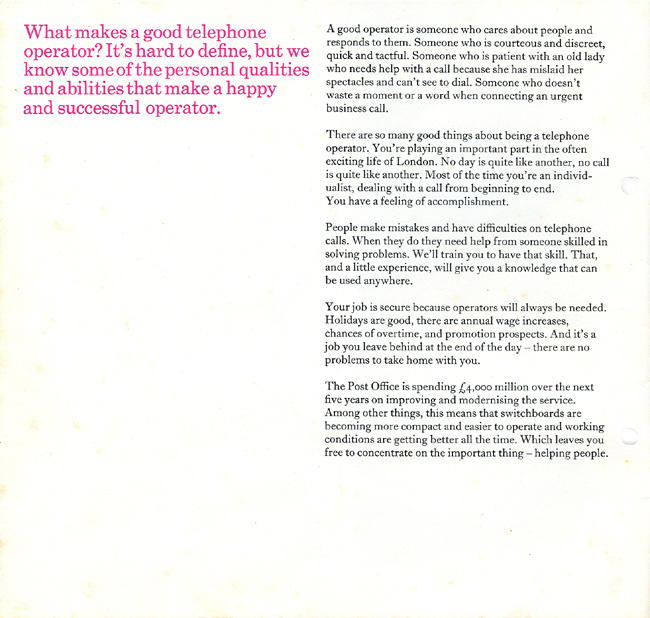 What makes a good telephone operator?