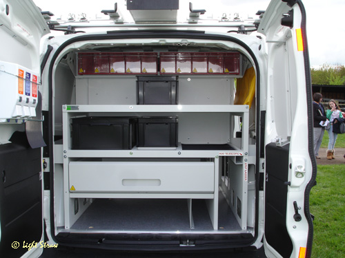 Rear view with doors open